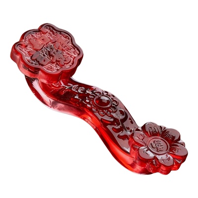 水晶如意摆件手工雕刻传统纹样国学装饰品复古怀旧招财吉祥物摆件