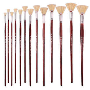 蒙娅特猪鬓扇形笔单支水粉笔颜料画笔套装油画笔小号丙烯排笔刷子