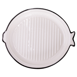 陶瓷大鱼盘蒸鱼盘子多宝鱼盘石斑鱼特大号炊鱼盘菜盘新款条纹盘子