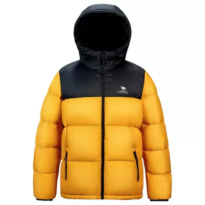 骆驼火山羽绒服女装2025冬季新款防寒短款加厚保暖防风连帽外套男