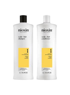 NIOXIN1号洗护套装1L*2控油蓬松 丽康丝洗发水护发素 美国进口