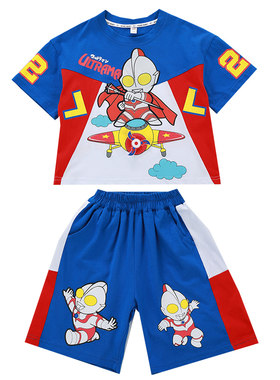 奥特曼衣服男童夏装套装超人短袖