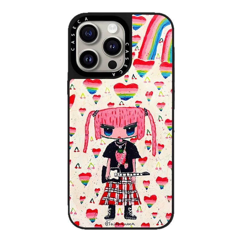 CASETiFiY摇滚涂鸦吉他粉发女孩适用苹果iPhone16pro/17ProMax/15plus手机壳明星同款13磁吸14华强北平替少女
