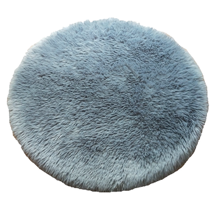 乳白色长毛圆形地毯摇椅毯吊篮毯客厅休闲卧室床边毯圆形电脑椅毯