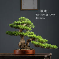 Simulated welcoming pine, Ginkgo pine bonsai, light luxury green plant ornaments, hotel decoration, bionic new Chinese Zen style thumbnail 3