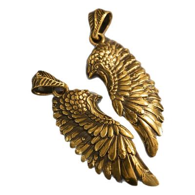 如虎添翼丨青炙黄铜纯银纯铜翅膀钥匙扣挂件吊坠汽车饰品灵翰国潮