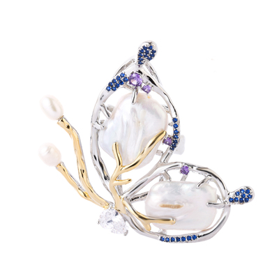 雅仕雅乐巴洛克珍珠蝴蝶胸针