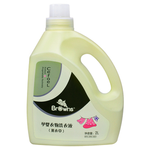 布朗天使婴幼儿抑菌洗衣液新生儿宝宝衣服柔顺薰衣草味2L桶装