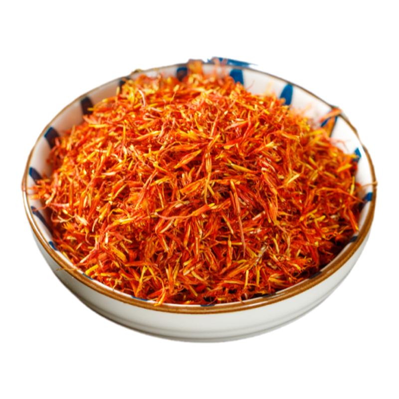 正品红花特级中药材泡水泡酒泡脚红花送艾叶药用食用非藏红花500g