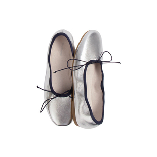 小羊皮~浅口芭蕾小单鞋女春秋新款蝴蝶结软底平底通勤一脚蹬百搭