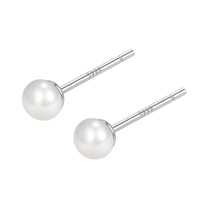 S999纯银淡水珍珠耳钉养耳洞防堵针耳环2026爆款轻奢高级感耳骨钉