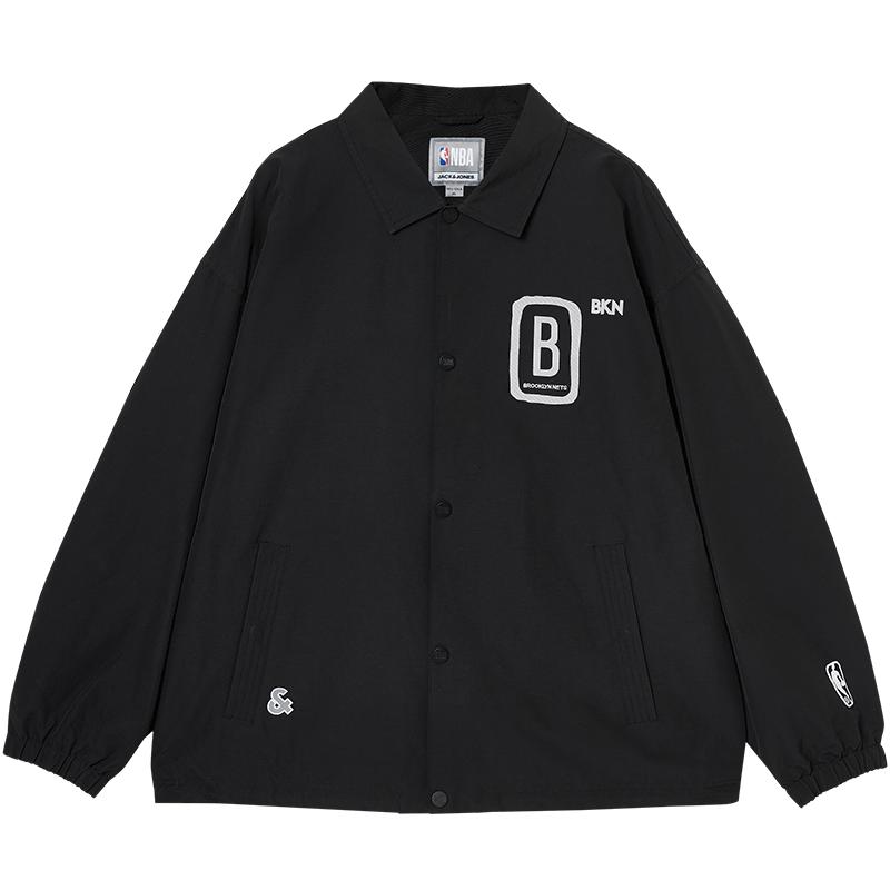 杰克琼斯outlets外套春季新款NBA联名潮贴布字母刺绣翻领夹克男装