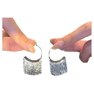 金属重工冷淡风夸张法式流苏耳环欧美设计感镀18k金精致高级复古