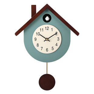 枫叶钟表客厅现代创意儿童房卧室布谷鸟挂钟家用简约装饰报时时钟