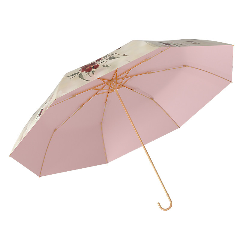 金钩伞彩胶超轻防晒晴雨两用伞