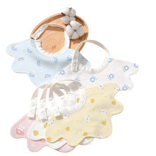 新生婴儿口水巾a类围脖宝宝围嘴纯棉吐奶垫巾防水速干围兜高颜值