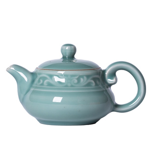 龙泉青瓷旗舰店 纯手工宋韵仿古泡茶壶单壶家用耐热陶瓷功夫茶具