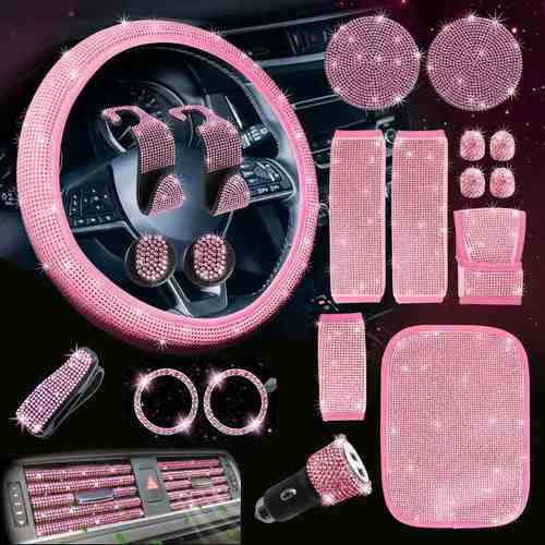 跨境外贸汽车配件30件水钻方向盘汽车出风口套安全带充条套电套装