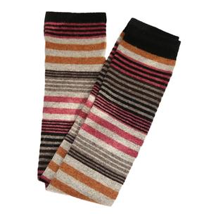 秋冬加厚保暖过膝堆堆袜套细条纹兔羊毛护腿套过膝长筒靴套护膝