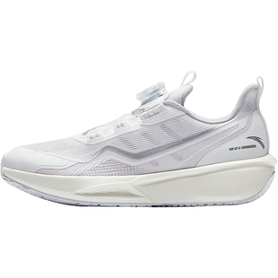 安踏儿童女童跑步鞋小白鞋2026春秋新款白色休闲鞋网面纽扣运动鞋