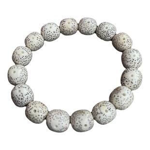 海南星月菩提手串男女士手持高密顺白正月佛珠天然原生态圆珠桶珠