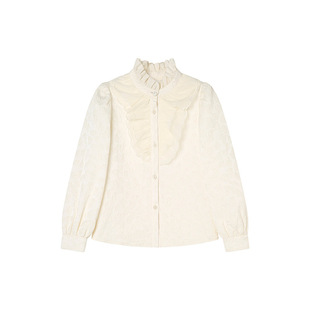 RBIGX瑞比克童装2025冬季新款花边领甜美优雅公主加绒长袖衬衫