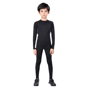 回力儿童滑雪速干衣保暖加绒长袖紧身训练服冬季运动套装打底男童