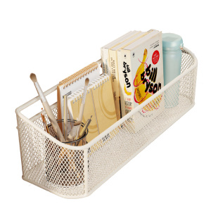 办公桌置物架工位神器免打孔盒隔断收纳筐桌面上挂架篮改造整理框