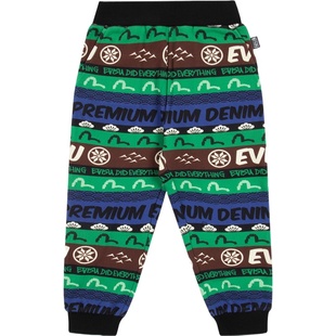 EVISU童装费尔岛图纹印花运动裤2EWKZB3SP4568XXCT