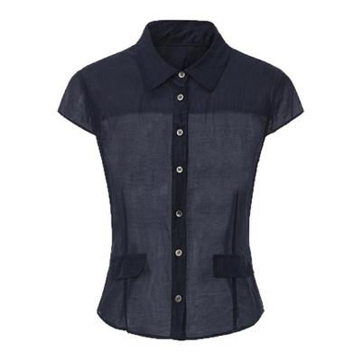 cheapartlabel收腰短袖衬衫女