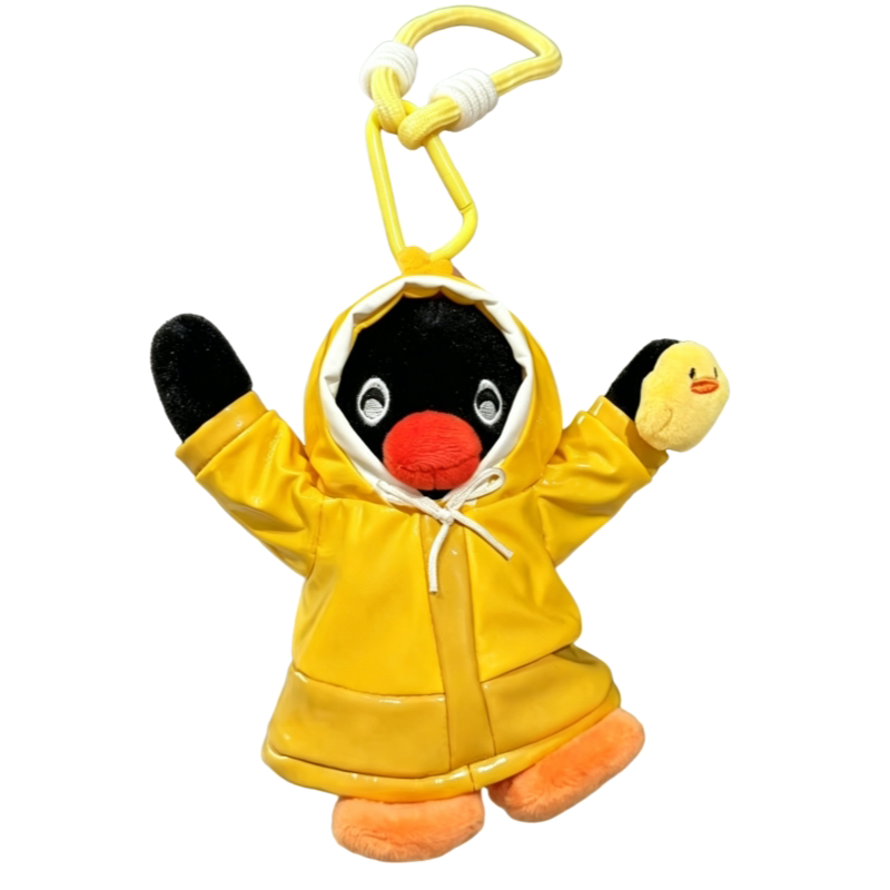 正版雨衣Pingu企鹅毛绒包挂件卡通钥匙扣可爱时尚礼物潮玩小挂饰