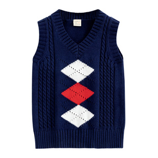 反季清仓春秋款男女童针织毛衣背心儿童马甲中小童宝宝马夹打底衫
