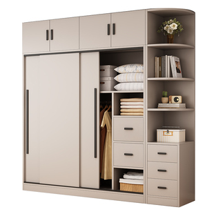 衣柜家用卧室全实木推拉门出租房用衣橱可定制简易儿童小户型柜子