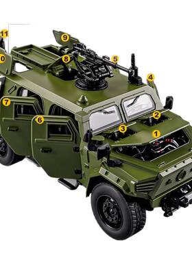 大号东风猛士军车模型三代合金车