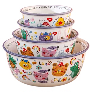 冠祥春游季卡通陶瓷碗家用釉下彩餐具汤碗面碗可爱米饭碗儿童碗盘