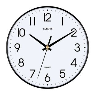 TAROSS厨房小挂钟餐厅时钟卧室书房店铺静音扫秒挂墙表免打孔