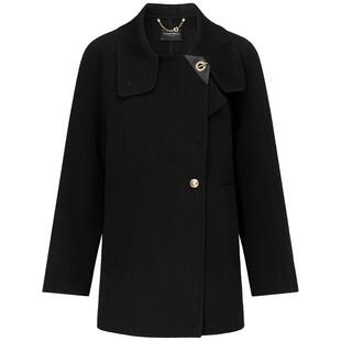 FF仿佛毛呢大衣女冬新款一手长中长款大翻领保暖简约呢子外套