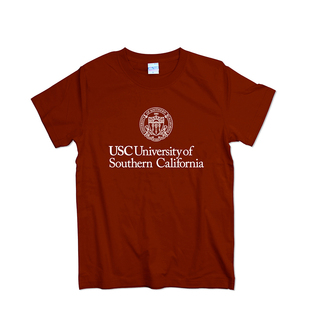 USC南加州大学T恤欧美潮流夏季短袖纯棉情侣装校服班服文化衫定制