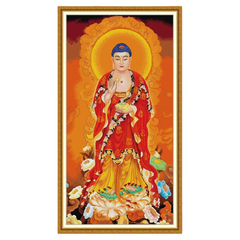 释迦牟尼十字绣竖版如来佛祖新款