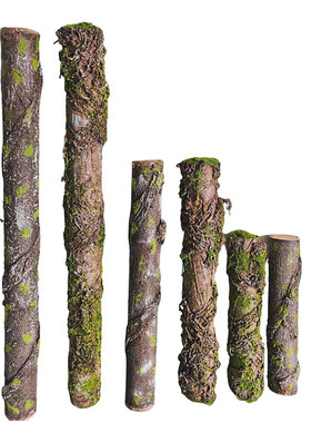 森系自然风苔藓树干造景摆件