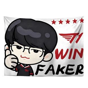 2026英雄联盟全球总决赛S15赛季t1战队旗帜faker应援战旗三角巾定制旗帜粉丝助威应援周边旗帜电竞房装饰