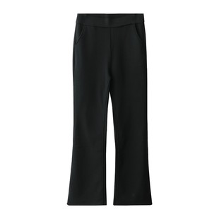 小耳出品【萬能搭小黑裤!带弹力!不粘毛!】修身显瘦微喇气质女