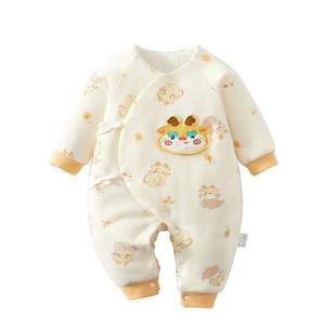 新生婴儿儿衣服秋冬夹棉连体衣a类初生宝宝保暖冬装棉衣外穿52码9