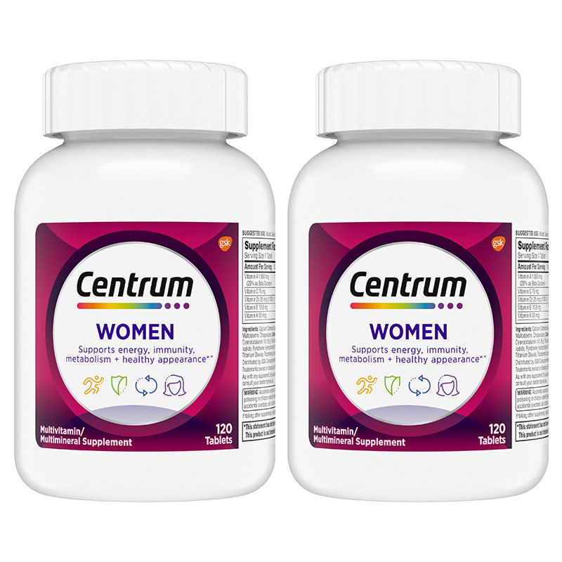 Centrum善存海外小紫瓶女士多种复合维生素矿物质片120*2维生素b