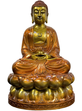 释迦牟尼佛莲花宝座铜像家用