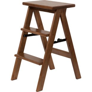 梵瀚 实木折叠小梯凳家用登高垫脚三步人字梯多功能爬梯踩高凳子