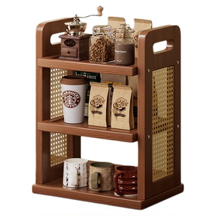 桌面置物架咖啡杯茶杯茶具家用桌面水吧收纳柜小型简易多层整理架
