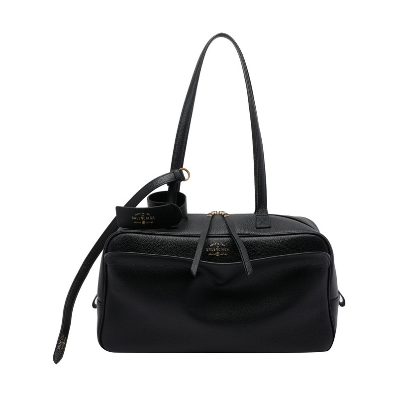 BALENCIAGA 巴黎世家女中号黑真皮carrie保龄包 26早春意大利代购
