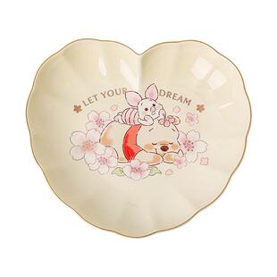 迪士尼维尼熊碗盘套装家用可爱盘子碗仪式感餐具礼盒卡通陶瓷碗