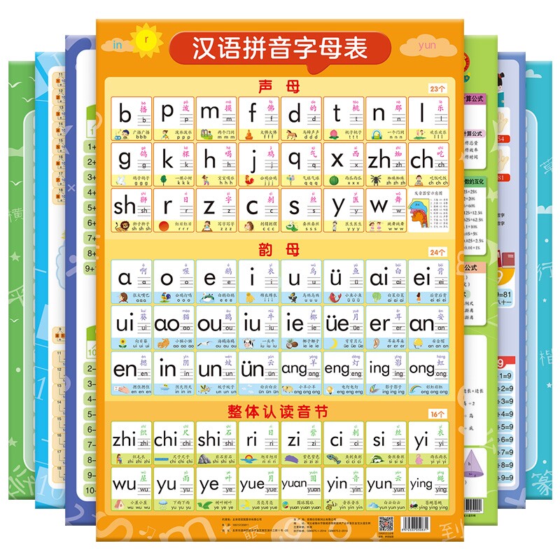 汉语拼音字母表墙贴挂图幼小衔接玩具挂图/认知卡